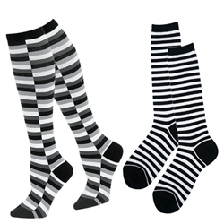K. Bell Socks blakc and white stripe